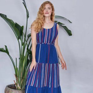Rujuta Sheth Gemma Tier Dress in Iris Merida